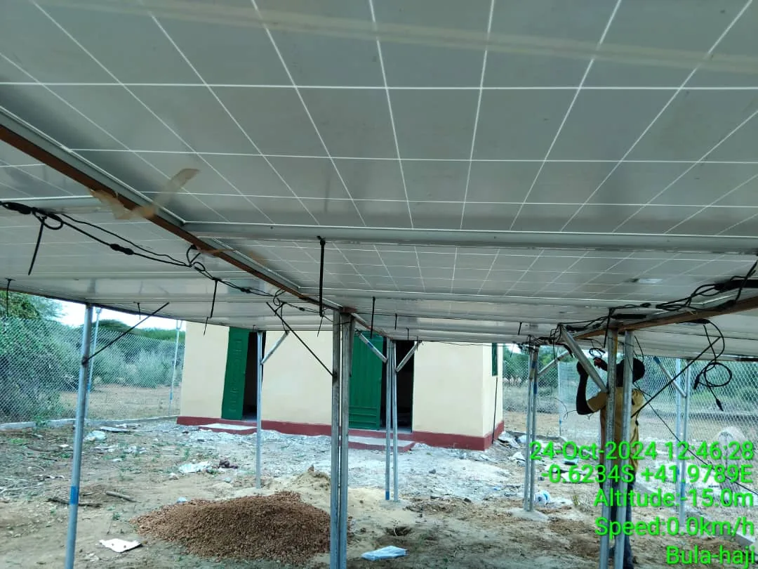 Solar panels from below